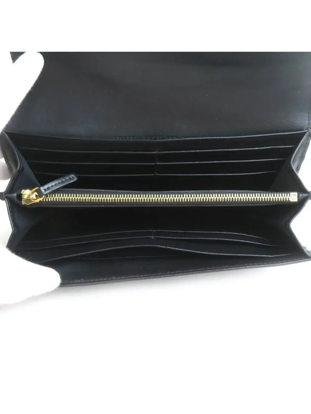 Auth Fendi F Is Long Wallet Black #280390F25B